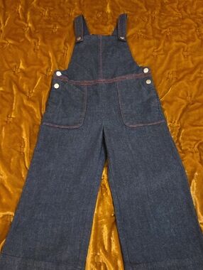 Jacadi Dark Blue Denim Wide-Leg Kids Jumpsuit